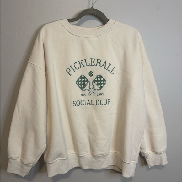 Kaileigh Tops - Kaileigh Pickleball Social Club Cream Sweater